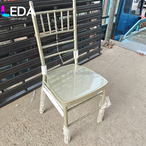 LEDA Wholesale Rental Champagne Gold Metal Chavari <b>Chair</b> Wedding Event Banquet Dinner Chiavari <b>Chairs</b> - Product Image 2