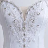 Tutu de ballet professionnel classique pour adulte, sans manches, en polyester, blanc, style Lago des cygnes, tutu plat, robe de danse pour ballerine, costume de fête