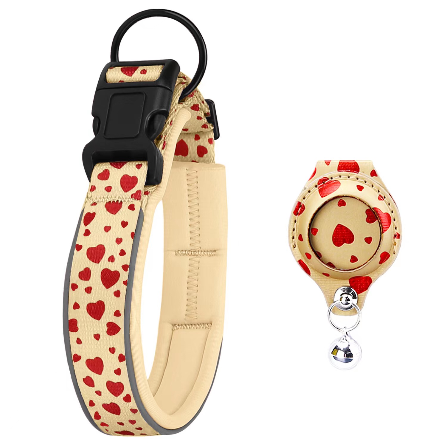 Nice Quality Detachable Dog Collar With Air Tag Hole Multi-Color Nylon&Cotton Pet Accessory For Pet Dog