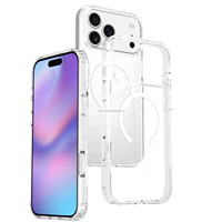Coque de téléphone magnétique transparente et robuste pour iPhone 15, 16, 17 Pro, avec dos transparent pour sublimation, style tendance