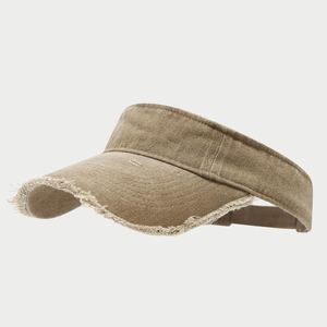European American Fashion Washed Edge Empty <b>Top</b> Cap Simple Retro Topless <b>PVC</b> Adjustable Sun Hat Men's Women's Outdoor Sports - Product Image 4