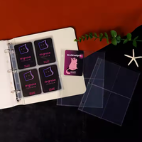 Pages de recharge personnalisées transparentes en PP double face à 4 pochettes pour classeur à anneaux et disques, pour cartes de collection et cartes à échanger