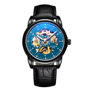 Montre mécanique squelette populaire pour homme, étanche 3 ATM, avec aiguilles lumineuses et design ajouré, style décontracté - Product Image 5
