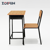 Ensemble de mobilier scolaire pour élèves du primaire : bureau et chaise en métal pour salle de classe