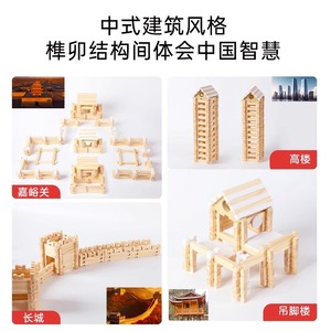 Blocs de construction Montessori en bois, blocs de construction pour bricolage, <span class=keywords><strong>jeu</strong></span> de <span class=keywords><strong>zoo</strong></span>, éducatif, CE CPC - Product Image 5