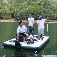 Plateforme de pêche flottante gonflable Hot Sale Water Sea Lake Drop 3x2 m avec pompe à air électrique