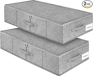 Boîte de rangement pliable en tissu rectangulaire pour sous le lit, capacité 35L+ - Product Image 4