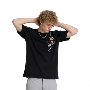 เสื้อยืดโอเวอร์ไซส์ ผ้าฝ้าย 100% แขนสั้น คอกลม ปักลาย สตรีทแวร์ ยูนิเซ็กส์ ลำลอง ใส่สบายสำหรับฤดูร้อน - Product Image 3