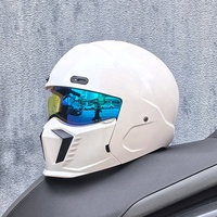 Casque intégral léger SLKE Plus Size 3XL Warrior Combo Scorpion ABS Retro Motorcycle Cruise Locomotive