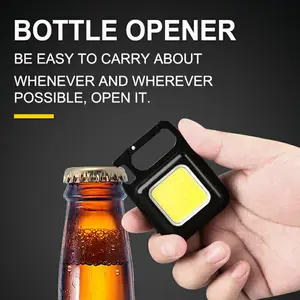 Pocket Inspection Working Lamp Multifunction Bottle Opener Magnetic Rechargeable Portable Mini LED COB Keychain Work Light