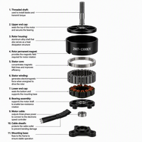 Moteur sans balais en alliage d'aluminium de haute qualité 3115-900kv 980kv pour accessoires de drones RC ou pièces d'avions