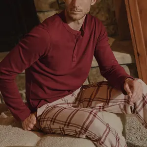 Custom-made Men's 100% Organic Cotton Pajamas Lounge Wear Mens Sleepwear