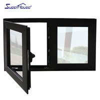 Ventana Abatible de Aluminio con Certificación de Energía Title24, Herrajes Alemanes, Apertura Interior y Exterior para Apartamentos Comerciales