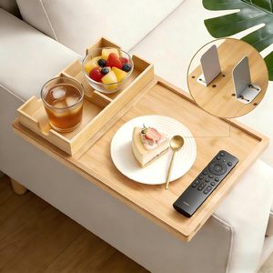 <span class=keywords><strong>Plateau</strong></span> de canapé 2-en-1 en bambou avec pieds métalliques et porte-gobelet amovible, <span class=keywords><strong>plateau</strong></span> de canapé réglable <span class=keywords><strong>pour</strong></span> salon - Product Image 1