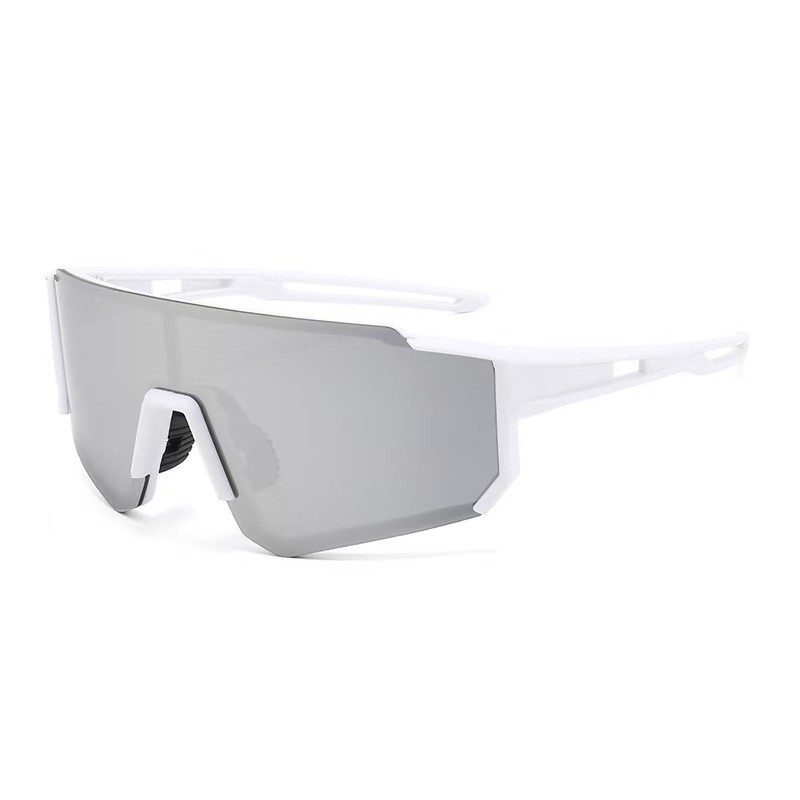 Monture blanche, verres gris