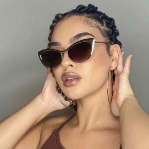 Gafas de Sol de Ojo de Gato con Logotipo Personalizado, de Alta Calidad, con Lentes Transparentes, Montura Metálica, Anti Luz Azul, UV400, para Mujer - Product Image 2