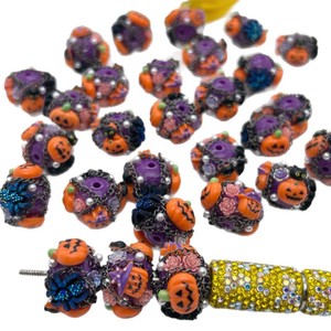 2025 nouveauté Halloween 16*25mm fleur citrouille fantôme perles bricolage acrylique perles en plastique pour stylo téléphone chaîne bijoux collier - Product Image 5