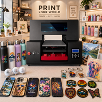 Mesin Cetak UV Multifungsi Refinecolor A3, Printer Stiker UV DTF untuk Casing Ponsel, Patch, Tumbler, Akrilik, Kayu, Toko Hadiah