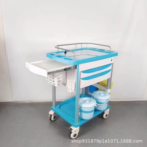 Chariot d'hôpital avec doubles poubelles et tiroirs pour chariot de perfusion ambulatoire, équipement médical, matériau ABS, 890x520x824mm - Product Image 3