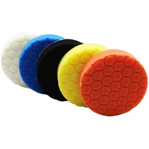 Paquete de 5 máquinas pulidoras de ruedas con patrón de tortuga autoadhesivas, almohadilla de limpieza Hexagonal de 3-7 pulgadas, herramienta de encerado y pulido de automóviles - Product Image 5
