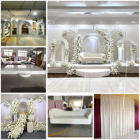 Arche de décoration de mariage de haute qualité toile de fond mur scène de mariage 3d arc de mariage blanc multicouche