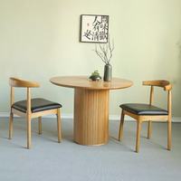 Europäischer Stil Runder Massivholz Esstisch Multifunktional für 4 Personen, Geeignet für Kleine Wohnungen, Wohnzimmer & Esszimmer