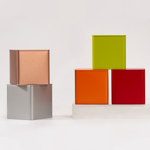 Hộp thiếc đựng trà hình vuông kín khí, hộp quà tặng, bao bì bằng kim loại - Product Image 1