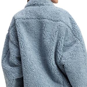 Veste d'hiver en polaire épaisse personnalisée grande taille pour femmes, veste oversize à épaules tombantes, veste de camionneur en peluche, manteau Sherpa pour femmes, vêtements d'extérieur - Product Image 6