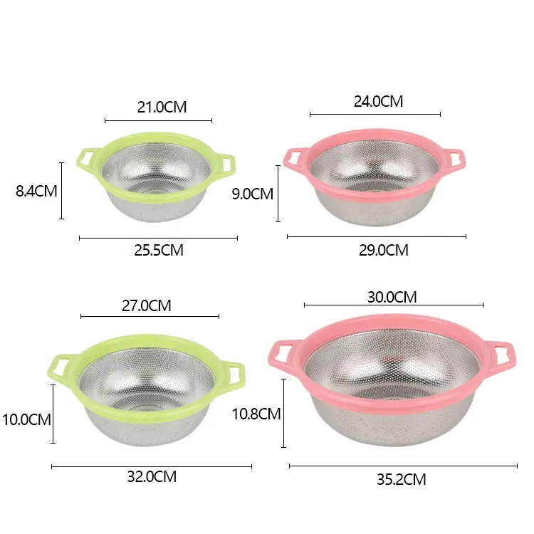 글로웨이 21 ~ 30cm 주방 야채 및 과일 세척 바구니 스파게티 쌀 메쉬 스테인레스 스틸 소쿠리 파스타 스트레이너 W/핸들