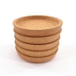 Posavasos de borde redondo de corcho Posavasos de madera extra grueso Posavasos de corcho reutilizables de 4 pulgadas de diámetro con labio para bebida - Product Image 2