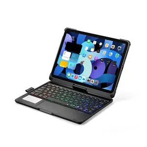 Casing Penutup Keyboard Lipat 11 Inci 2020 dengan Lengan Pena Putar 360 Derajat dengan Keyboard Touchpad untuk Ipad Pro LED Usb CN;GUA