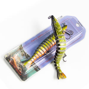 Leurre de pêche en plastique ABS, leurre coulant multi-segmenté pour nageurs, leurre de pêche articulé en tissu, vente en gros - Product Image 6