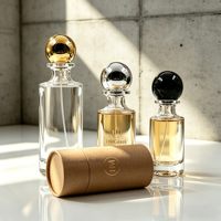 Vente en gros de flacons de parfum en verre cylindriques de luxe HANMING HH-030, 30 ml/50 ml/100 ml, bouchon en plastique sérigraphié givré, fabriqué en Chine