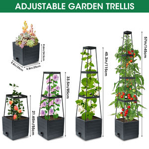 Vente flash : bac à plantes surélevé de grande taille, écologique, antirouille, gris, pour jardinage en petit espace, avec trous de drainage, en plastique - Product Image 4