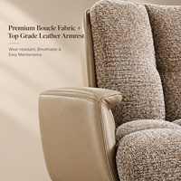 Fauteuil d'appoint pivotant minimaliste italien en tissu et cuir, canapé individuel rotatif à 360°, fauteuil de salon de luxe pour la maison et l'hôtel