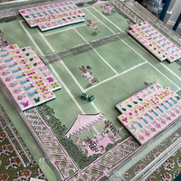 Tapis de jeu de mahjong de luxe pour jardin, motif lapin de dessin animé mignon, design de terrain de tennis, imperméable, antidérapant, pliable