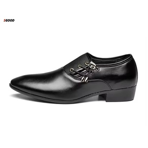 Chaussures en cuir classiques de style britannique pour hommes Wanghang WH008, résistantes, à bout souple, respirantes, pour tenue de travail formelle, été et printemps - Product Image 1