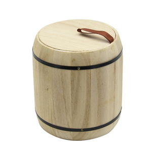 Wooden round tea pot Loose tea storage storage small wooden barrel Wooden cylindrical storage box