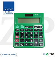 Calculadora de Escritorio MJ-120T Verde SKD PCB de 12 Dígitos, Doble Alimentación Solar y Batería, Función de Verificación de Impuestos de 150 Pasos, Coma de 3 Dígitos