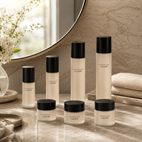 Botol Parfum Kaca Buram Silinder Kemasan Skincare Mewah Tutup Hitam Matte 120ml 100ml 50ml 30ml 50g 30g 20g Kosong