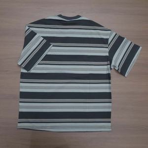 เสื้อยืดลำลองผู้ชายสไตล์สตรีท ผ้าฝ้าย 100% 280 กรัม ลายทาง พิมพ์โลโก้ได้ตามสั่ง ระบายอากาศดี เหมาะสำหรับฤดูร้อน ขายส่ง - Product Image 4