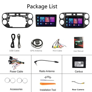 Autoradio Android Podofo 9 pouces 2+64 Go 2 Din pour <span class=keywords><strong>Volkswagen</strong></span> <span class=keywords><strong>Tiguan</strong></span> 2014-2016 Carplay Android Auto BT WiFi GPS Hi-Fi FM - Product Image 6