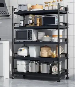 Armoire de rangement de cuisine fixe amovible étagère de rangement d'ustensiles de cuisine avec roulettes