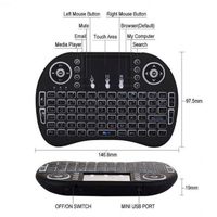 Keyboard mini nirkabel, 2.4Ghz i8 keyboard mini untuk kotak tv android pintar dan mouse udara tv dengan tujuh warna lampu latar
