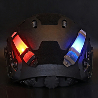 DG LT-08 Casco Deportivo Negro/Marrón con Luz de Seguridad, Impermeable IPX-8, Señalización por Gel, Multifuncional, Caza con Aumento de 8X