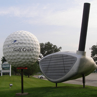 Boule de golf géante décorative et personnalisée, en fibre de verre
