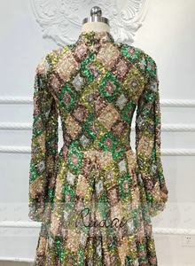 <span class=keywords><strong>Abito</strong></span> da sera musulmano con <span class=keywords><strong>paillettes</strong></span> a maniche lunghe con collo alto OEV-L4305 <span class=keywords><strong>abito</strong></span> da sera con motivo speciale per donne musulmane - Product Image 6