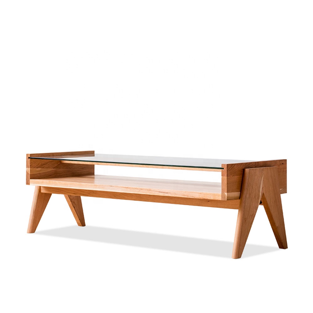 Wholesale Funiture Design Modern Glass Table Wooden Style sets Tea Table Living Room Coffee Tables