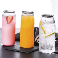 Op maat gemaakte 250ml 330ml 500ml transparante PET-plastic blikjes met deksel voor dranken