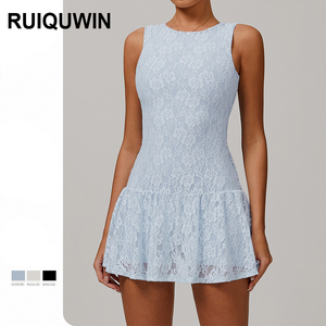 RUIQUWIN all'ingrosso estate donna abito <span class=keywords><strong>Nude</strong></span> maglia traspirante cerniera Sport abito corto Sexy Casual - Product Image 1